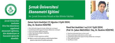 ŞÜ Ekonometri Eğitimi-Doç.Dr. İbrahim HÜSEYNİ